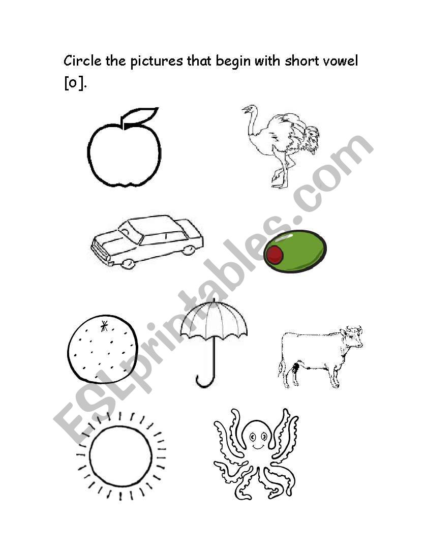 Short vowel sound [o] worksheet